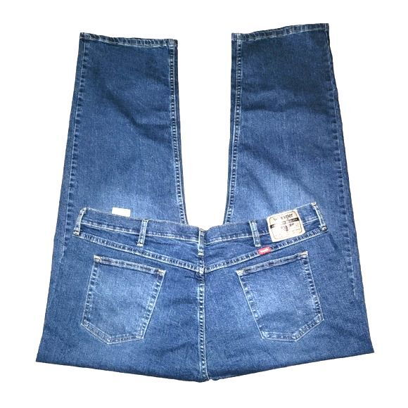 Wrangler NWT Five Star Flex Medium Dark Wash Relaxed Fit Men's Jeans Size 42X30 - Picture 4 of 8